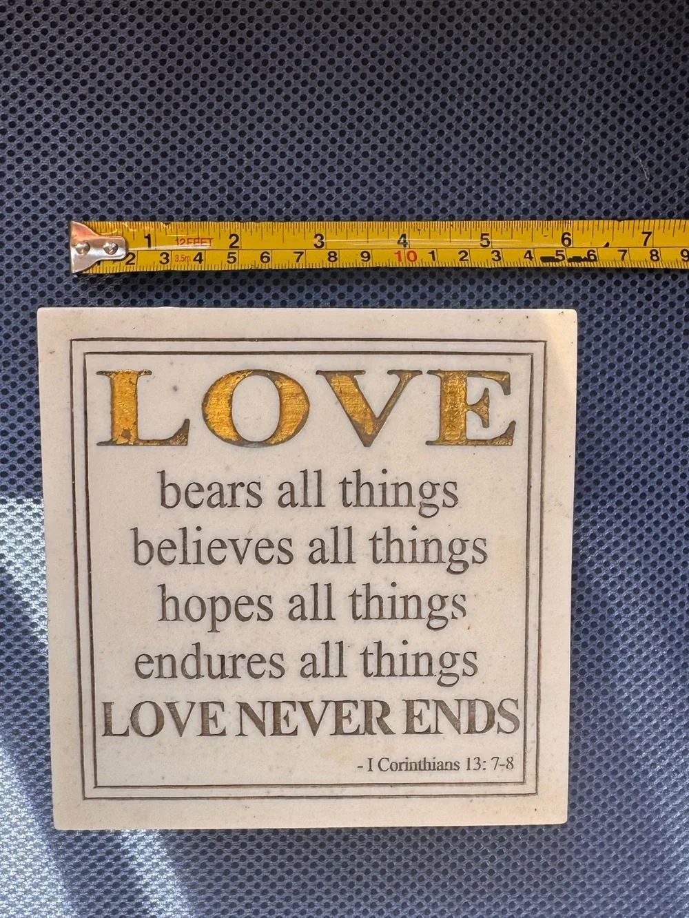 House Parts Inc White Marble Love Bears All Things Trinket Box Engraved Vintage
